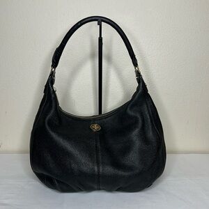 TORY BURCH DAKOTA HOBO BLACK LEATHER SHOULDER BAG